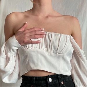 NWT Capulet Florence Ruched Square Neck Blush Top